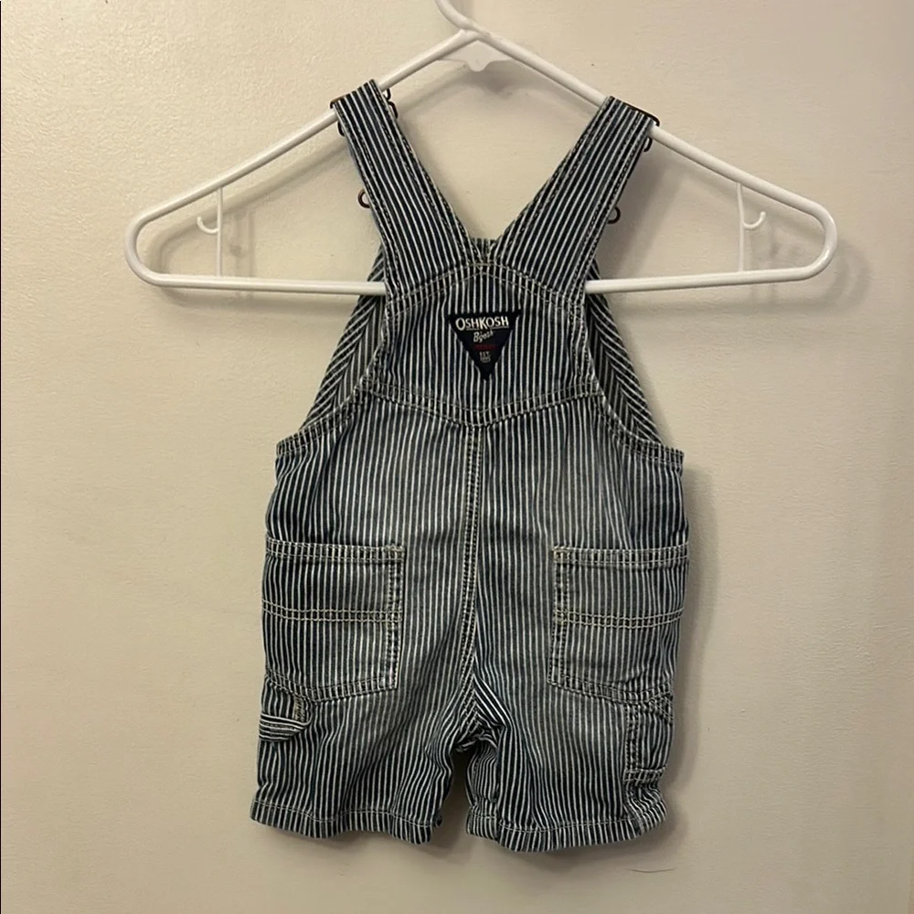 OshKosh B'gosh Blue and White Overall Shorts Size 12M